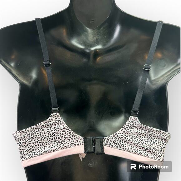 Victoria's Secret 34C Body By Victoria Pink & Black Cheetah Print Push Up Bra - Picture 2 of 8